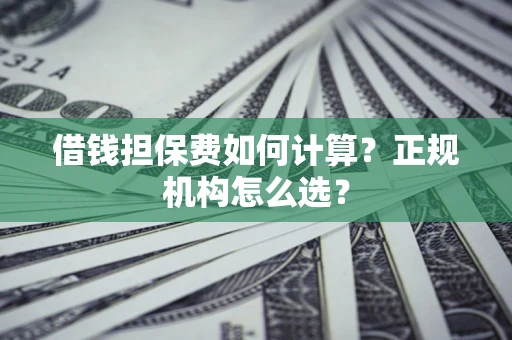 武汉借钱担保费如何计算？正规机构怎么选？