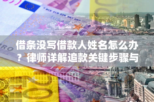 武汉借条没写借款人姓名怎么办？律师详解追款关键步骤与证据链构建