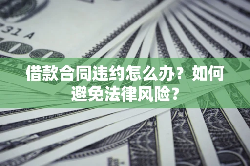 武汉借款合同违约怎么办？如何避免法律风险？