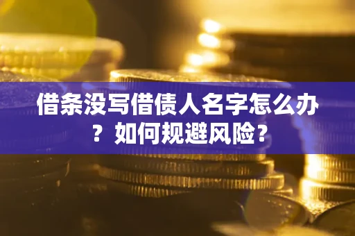 武汉借条没写借债人名字怎么办？如何规避风险？